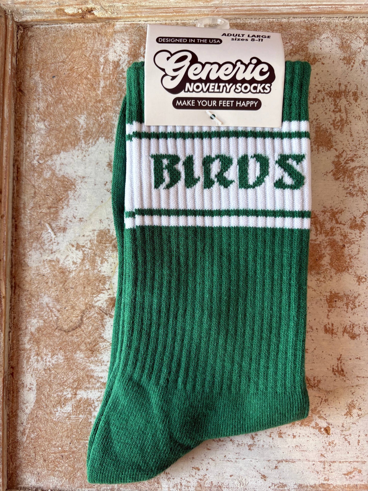 Philadelphia Eagles "Birds" Socks (Green): Green w/White Accents / Youth (Ages 7-10)