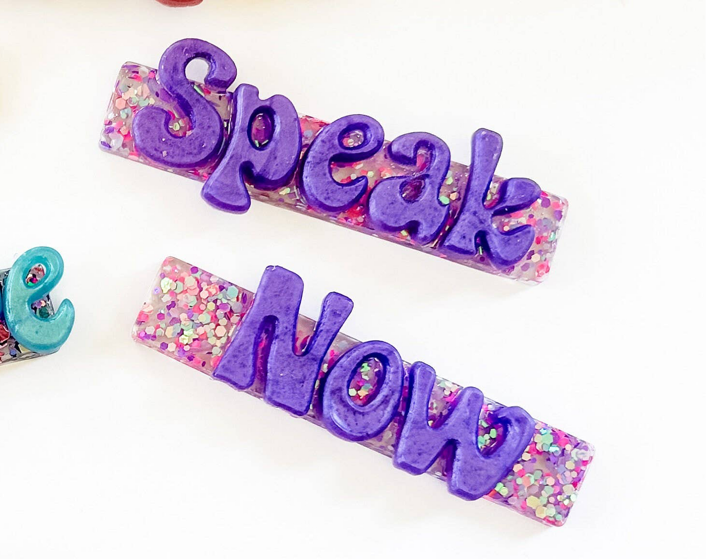 Swiftie Glitter Hair Clip: Right Side / Speak Now-2 Clips