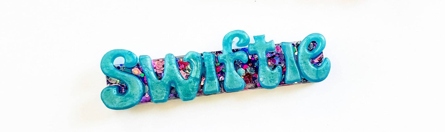 Swiftie hair Clip: Right Side / Aqua