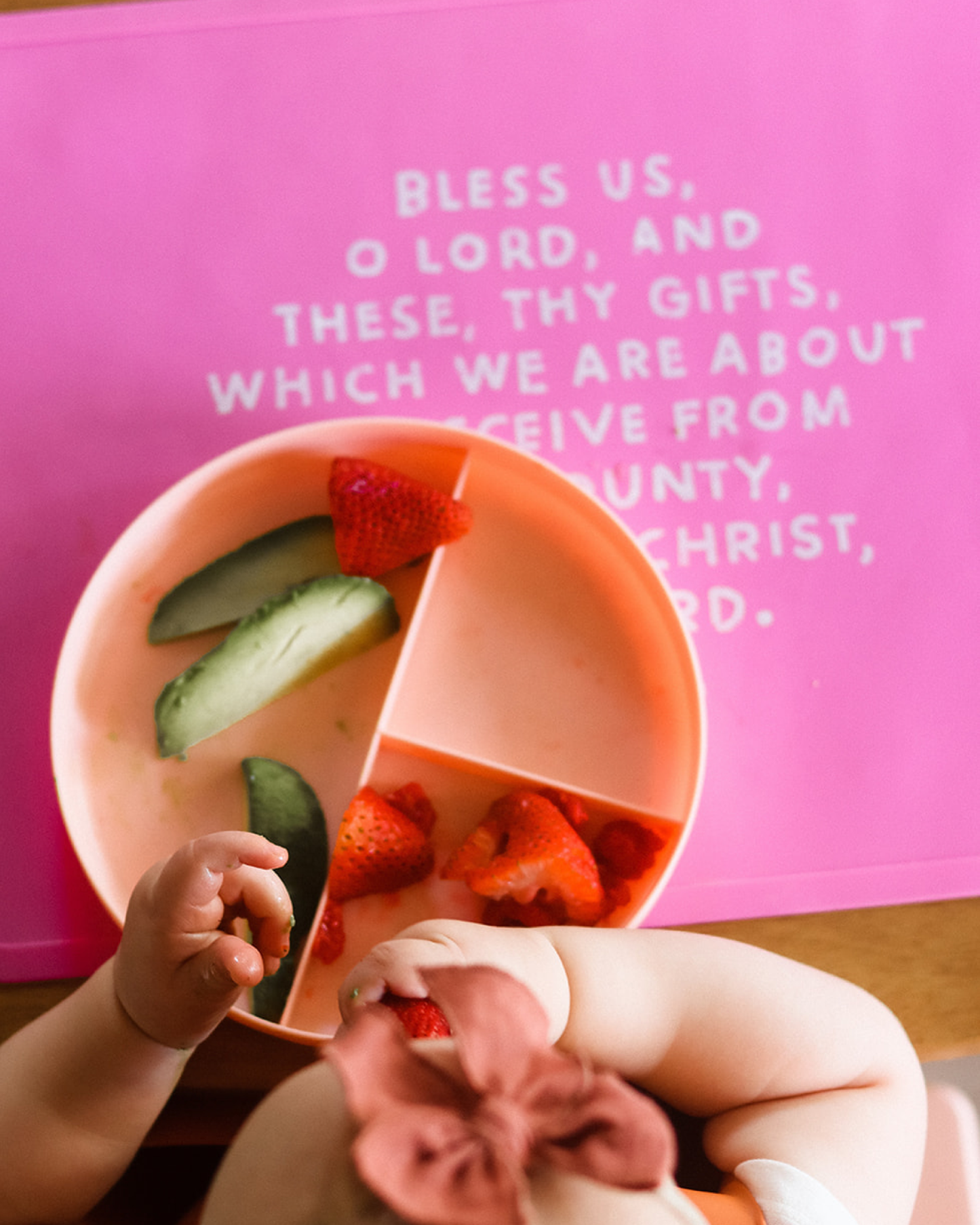 Meal Blessing Silicone Placemat: Smoky Blue