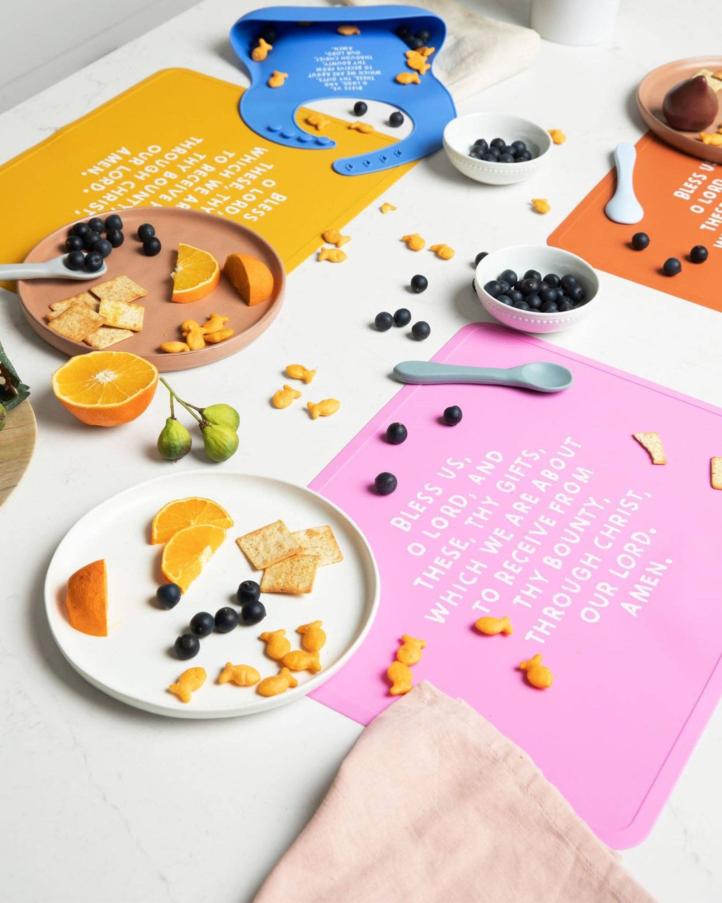 Meal Blessing Silicone Placemat: Smoky Blue