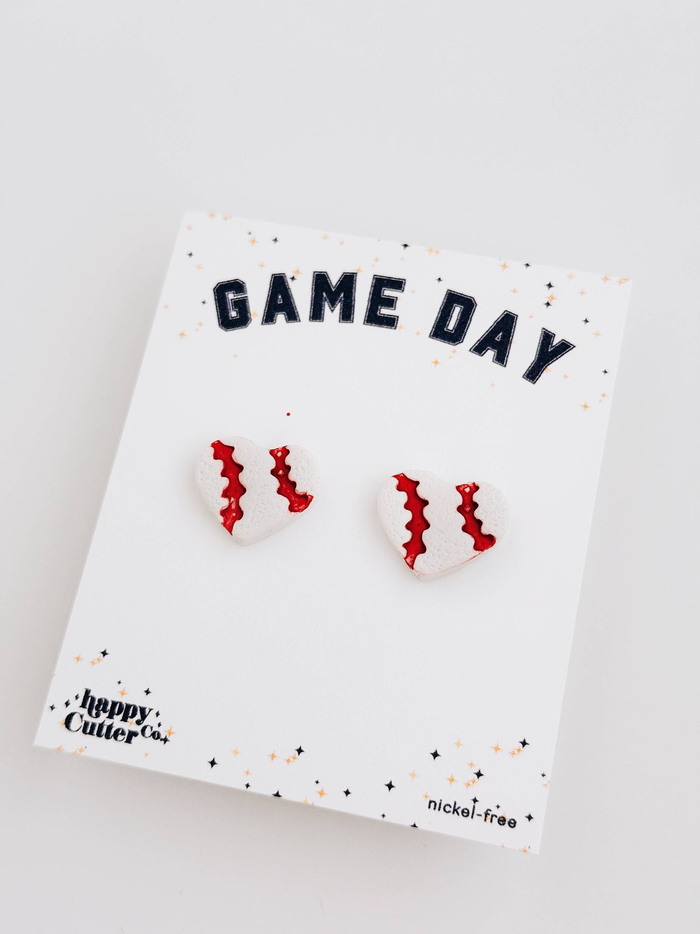 Heart Baseball Earrings | Sport Earrings | Sporty Studs: Studs