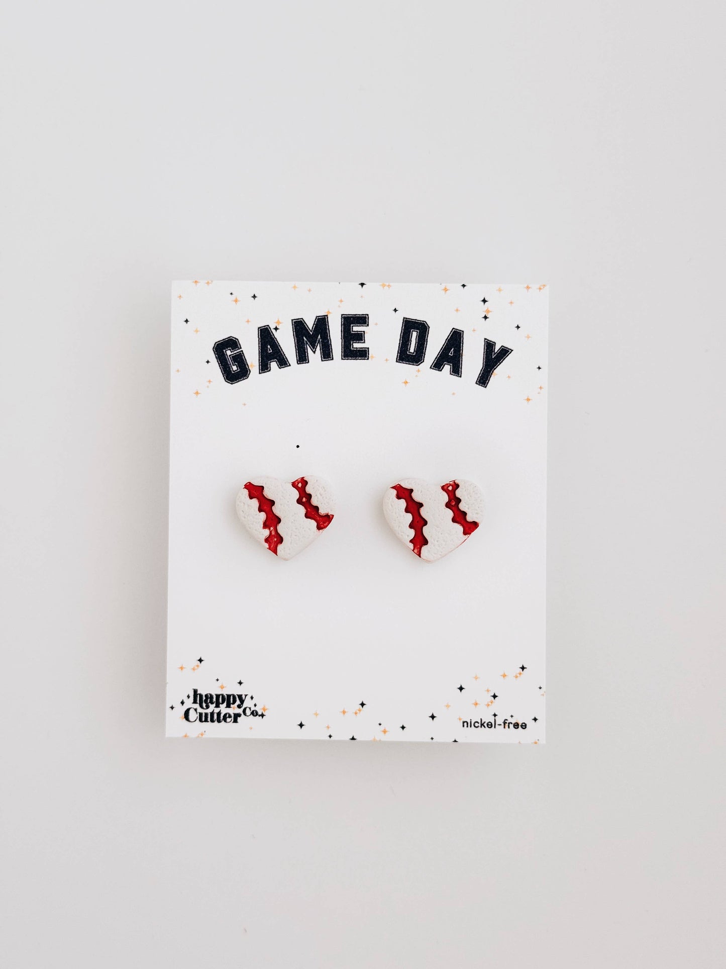 Heart Baseball Earrings | Sport Earrings | Sporty Studs: Studs