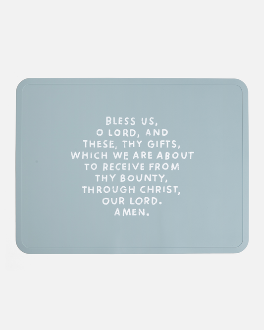 Meal Blessing Silicone Placemat: Smoky Blue