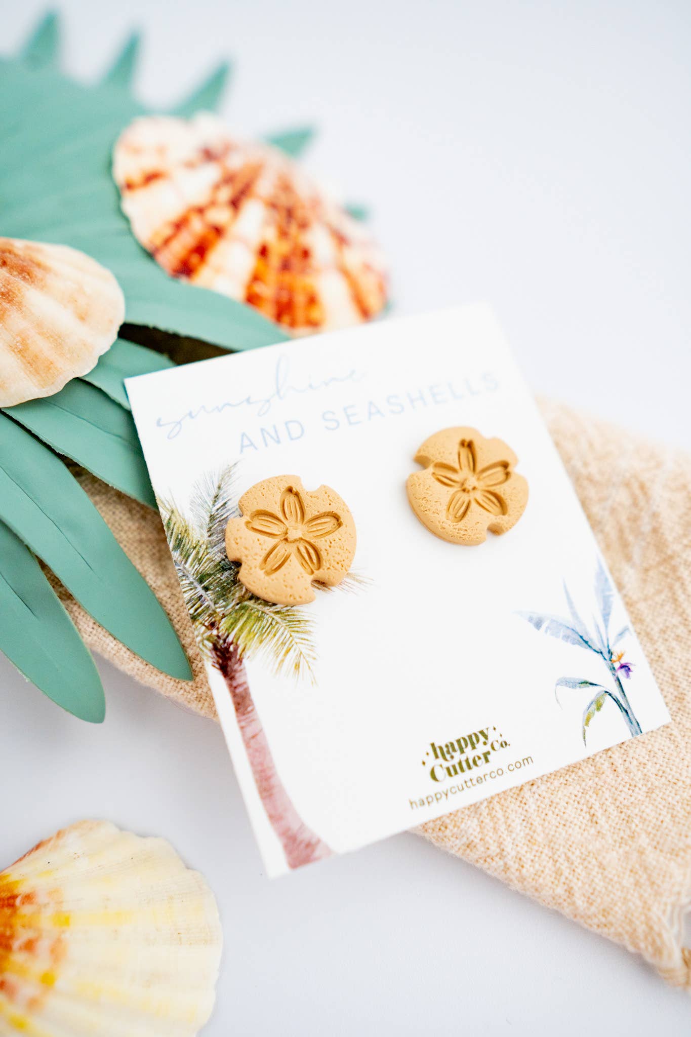 Sand Dollar Stud Earrings | Beach Summer Earrings: Studs