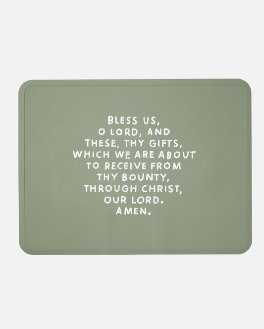 Meal Blessing Silicone Placemat | Catholic Placemat | Kids: Green