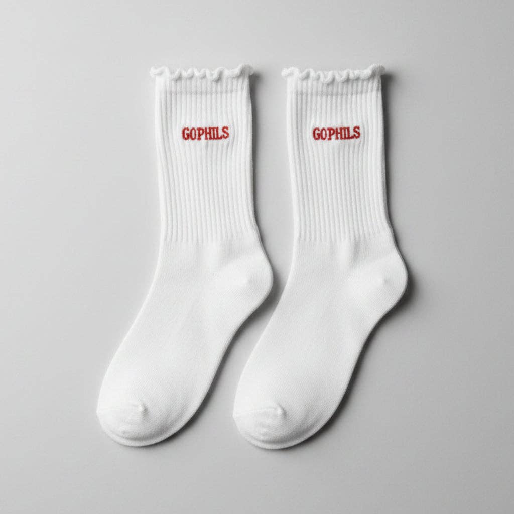 Philadelphia Phillies "Go Phils" Embroidered Ruffle Socks