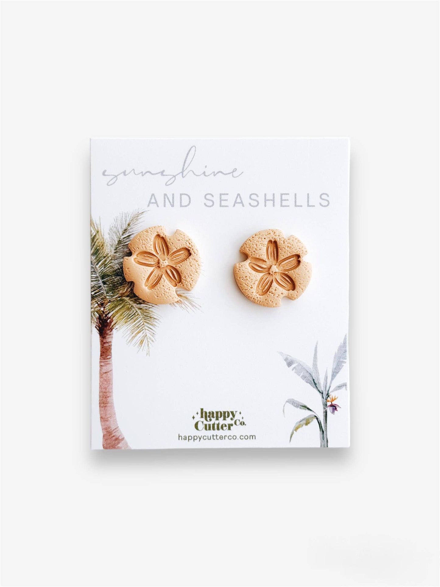 Sand Dollar Stud Earrings | Beach Summer Earrings: Studs