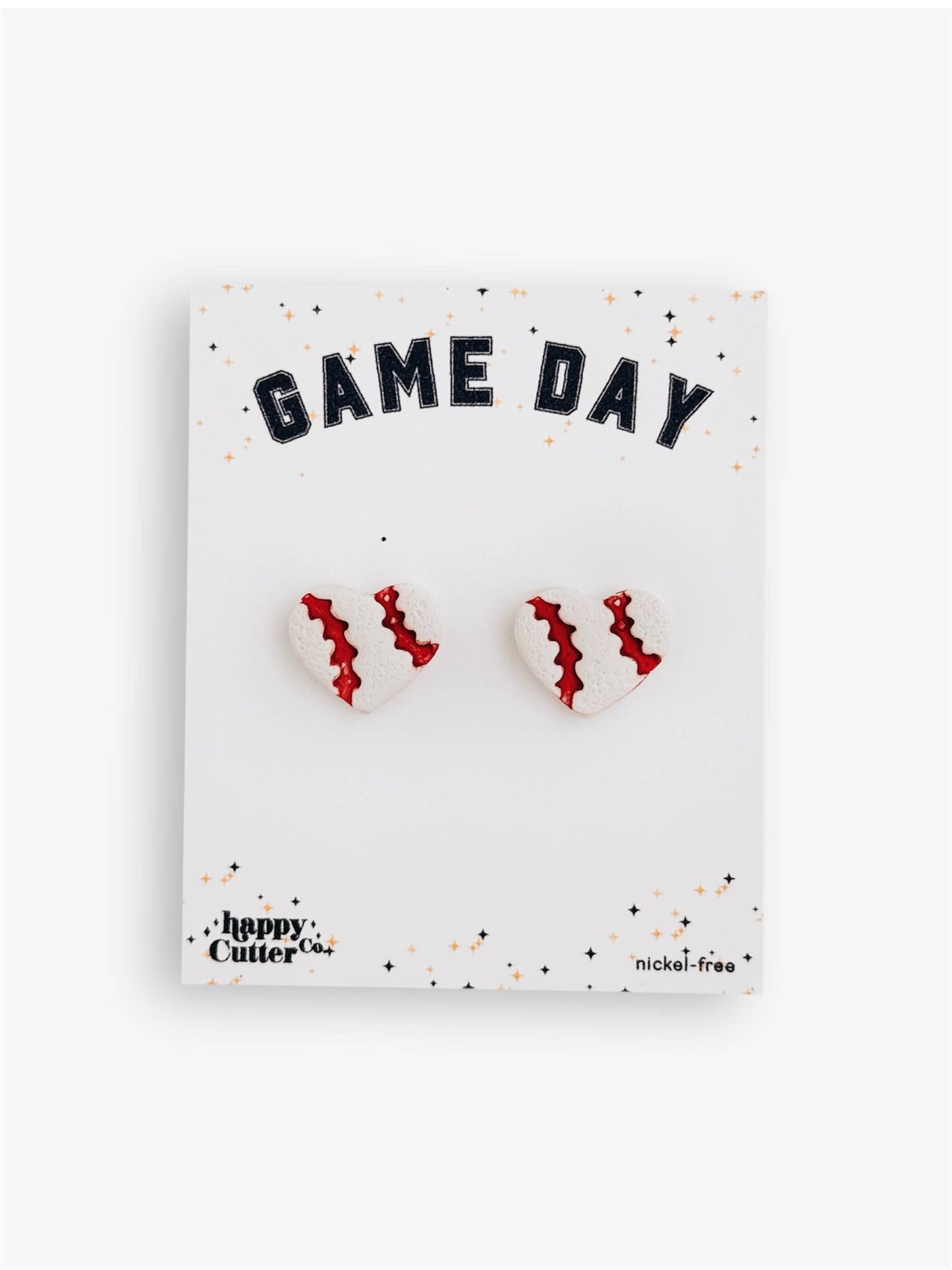 Heart Baseball Earrings | Sport Earrings | Sporty Studs: Studs